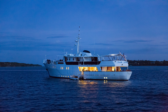 Pelagian Dive Yacht after a night dive