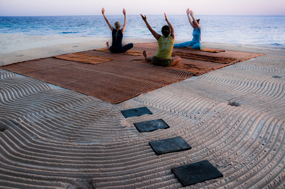 Gentle Yoga on the beach at Wakatobi