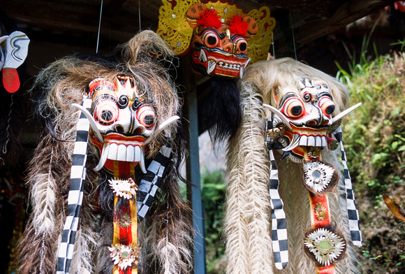 Indonesian masks at Bali Temple