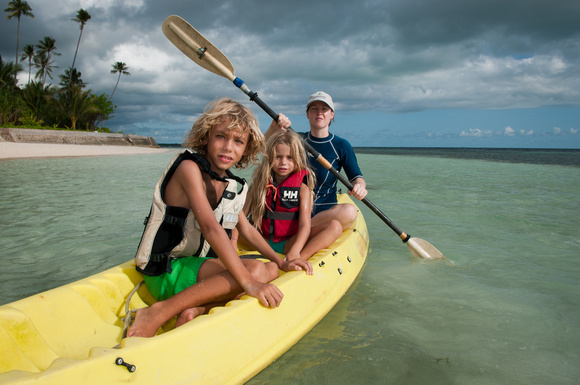 Kayaking with Kid's Club at Wakatobi Dive Resort