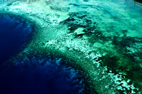 View of Wakatobi's reefs as you fly over to the resort