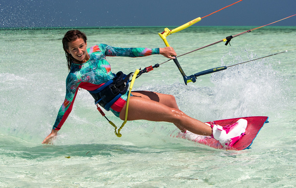 Sophie Matthews pro kiter at Wakatobi