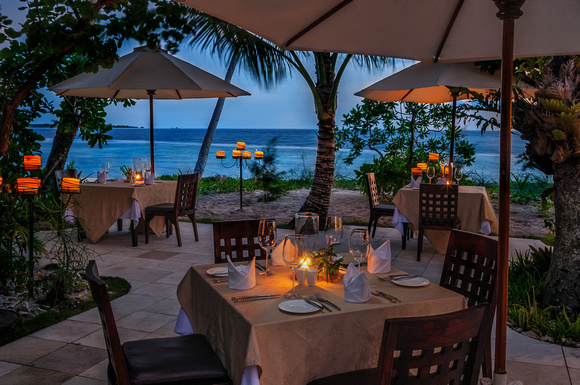Dinner by the ocean at Wakatobi's restaurant